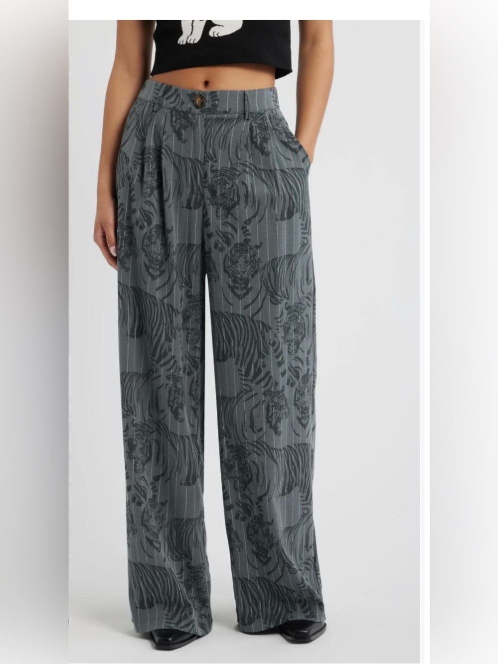 ❤️ Dressed In Lala Big Cat Pin Stripe Wide Leg Pant